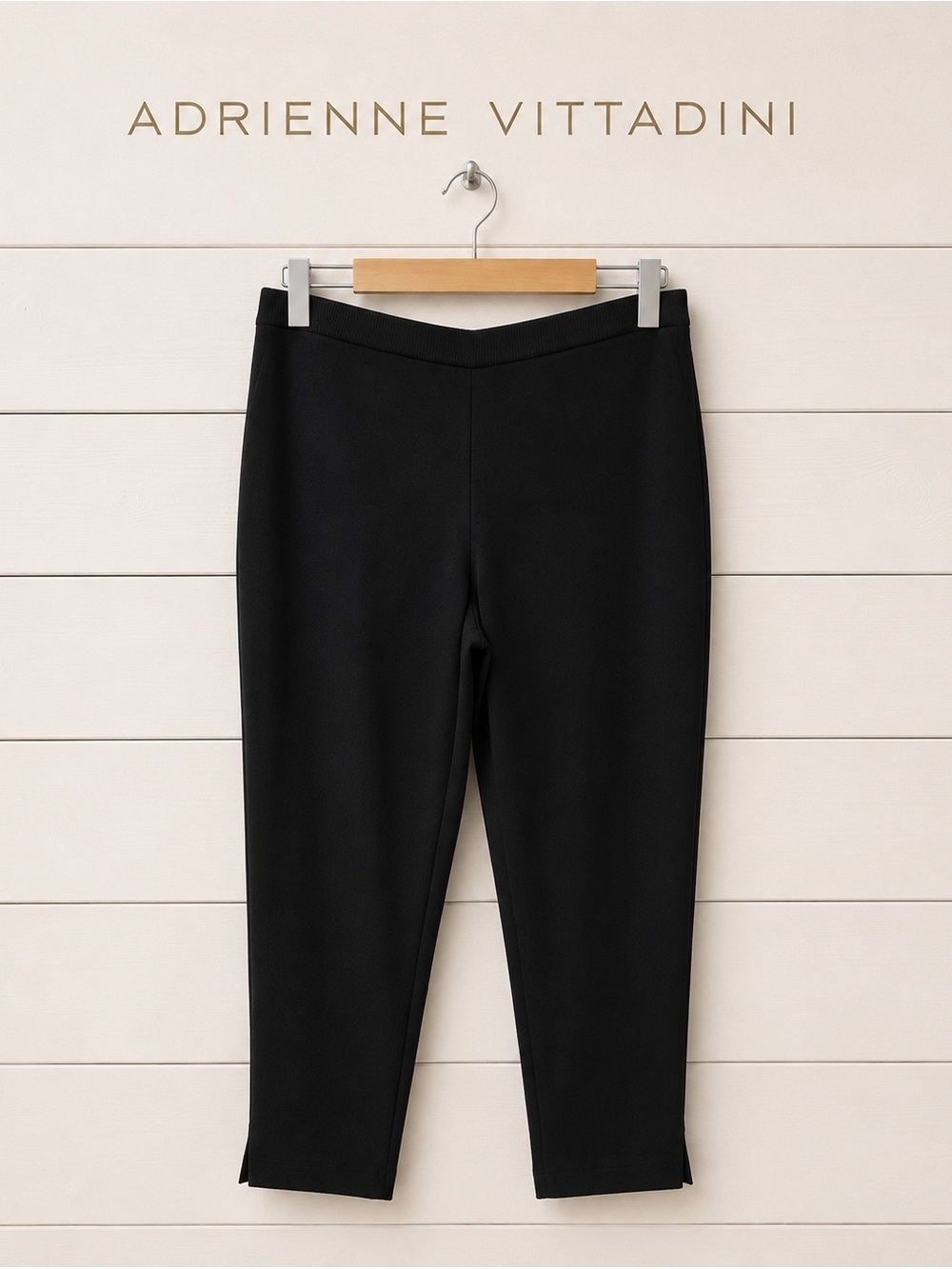 ADRIENNE VITTADINI Black Knit Pull-On Pants – Size M